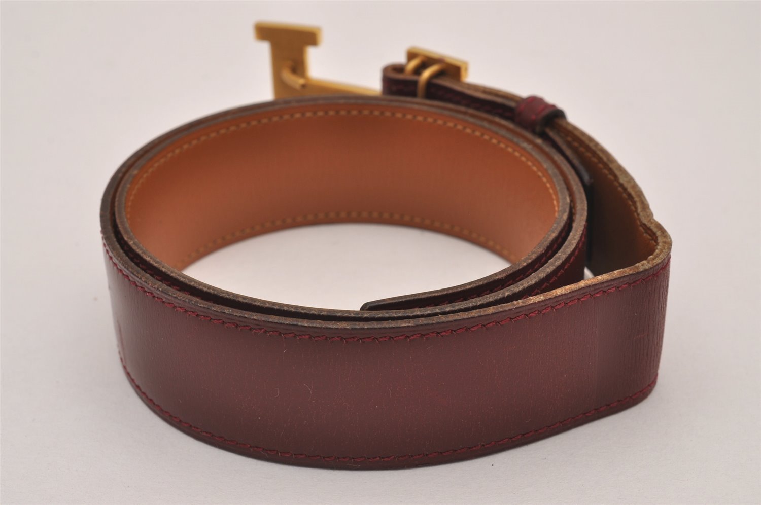 Authentic HERMES Vintage Constance Leather Belt Size 70cm 27.6