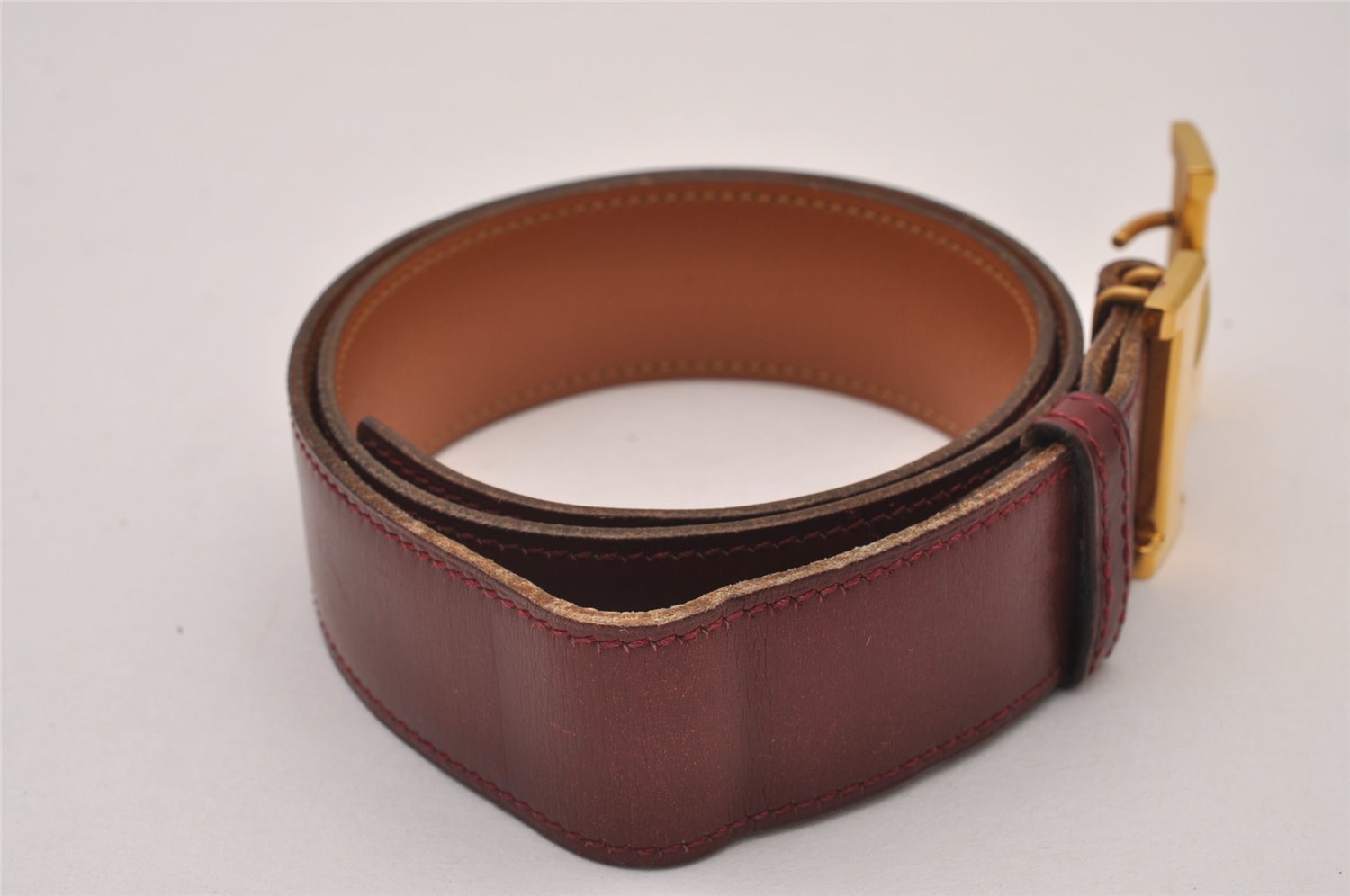 Authentic HERMES Vintage Constance Leather Belt Size 70cm 27.6