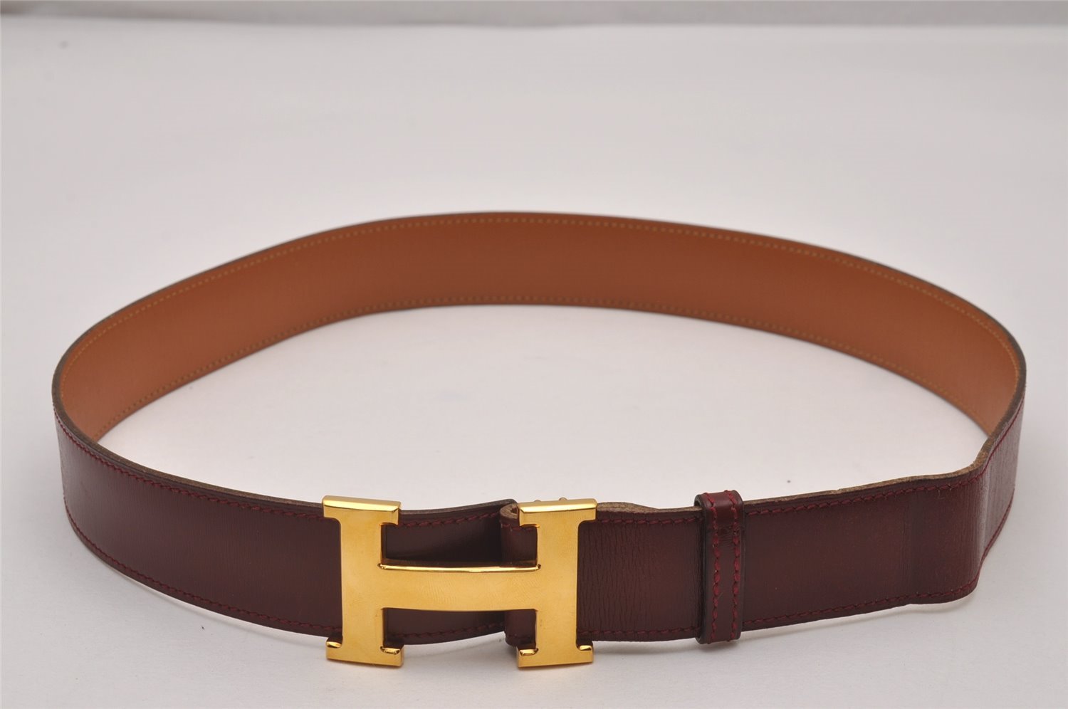 Authentic HERMES Vintage Constance Leather Belt Size 70cm 27.6