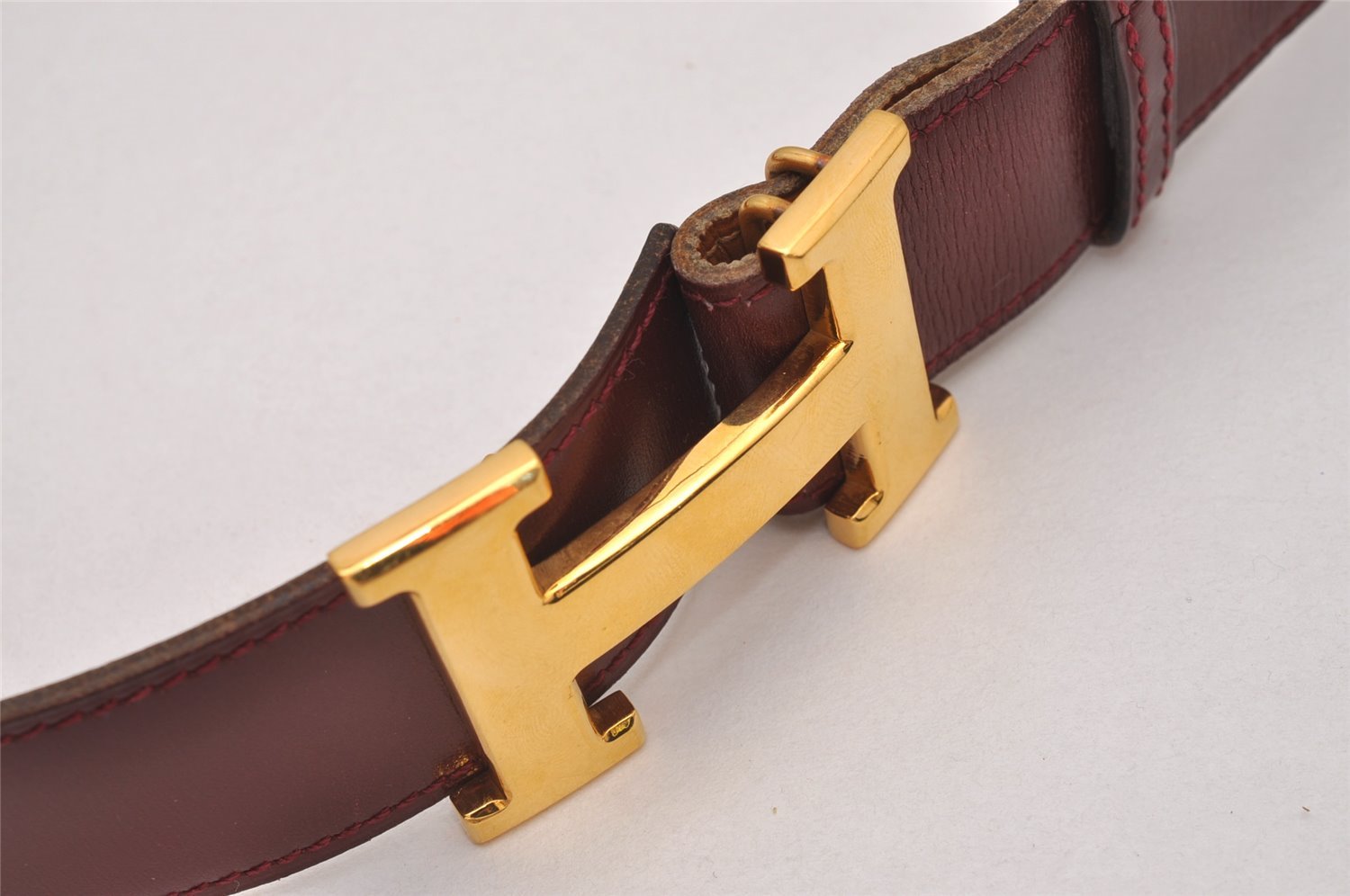 Authentic HERMES Vintage Constance Leather Belt Size 70cm 27.6