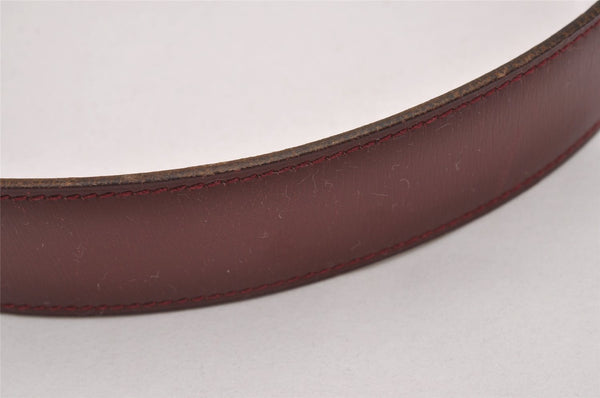 Authentic HERMES Vintage Constance Leather Belt Size 70cm 27.6" Bordeaux 8116I