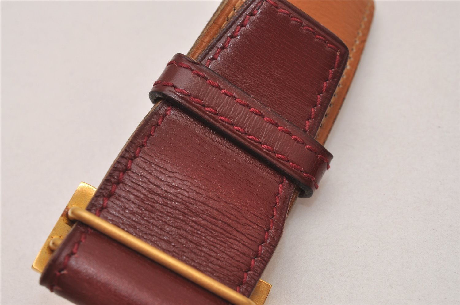 Authentic HERMES Vintage Constance Leather Belt Size 70cm 27.6