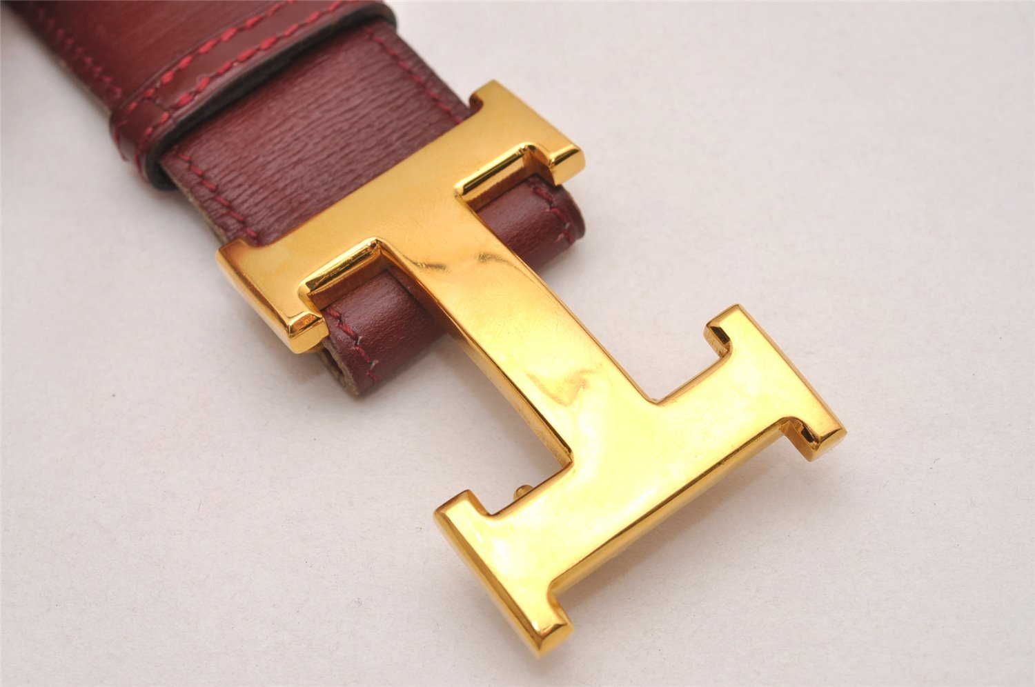 Authentic HERMES Vintage Constance Leather Belt Size 70cm 27.6