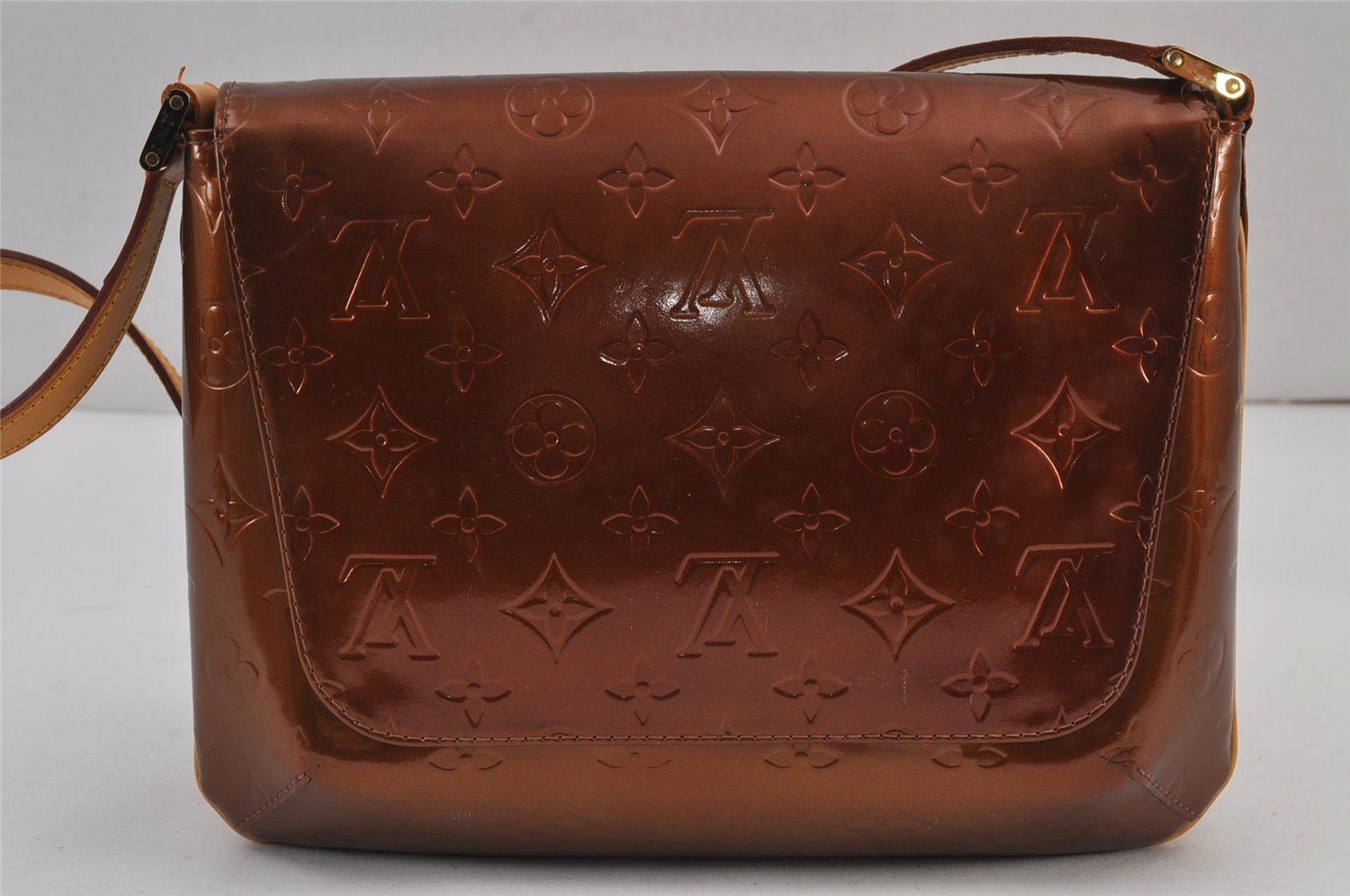 Auth Louis Vuitton Vernis Thompson Street Shoulder Bag Brown M91124 LV 8117J
