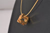 Authentic HERMES Cage De Ash H Cube Pendant Necklace Orange Gold Junk 8119I