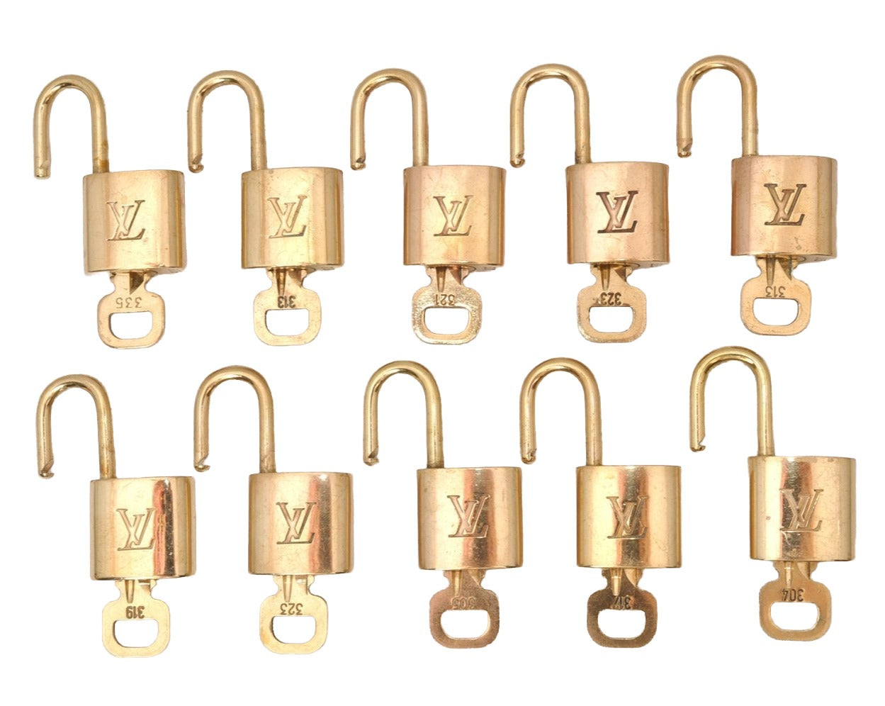 Authentic Louis Vuitton Padlock & Keys 10Set LV 8120I