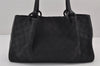 Authentic GUCCI Vintage Hand Tote Bag GG Canvas Leather 94898 Black 8120J