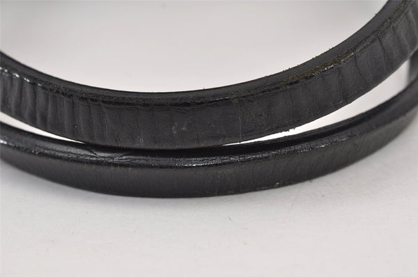 Authentic GUCCI Vintage Hand Tote Bag GG Canvas Leather 94898 Black 8120J