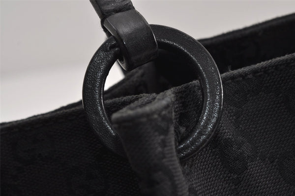 Authentic GUCCI Vintage Hand Tote Bag GG Canvas Leather 94898 Black 8120J