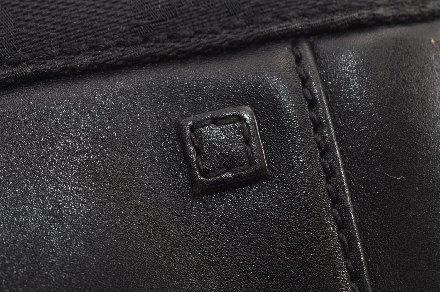 Authentic GUCCI Vintage Hand Tote Bag GG Canvas Leather 94898 Black 8120J