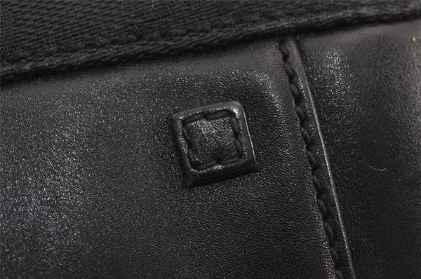 Authentic GUCCI Vintage Hand Tote Bag GG Canvas Leather 94898 Black 8120J