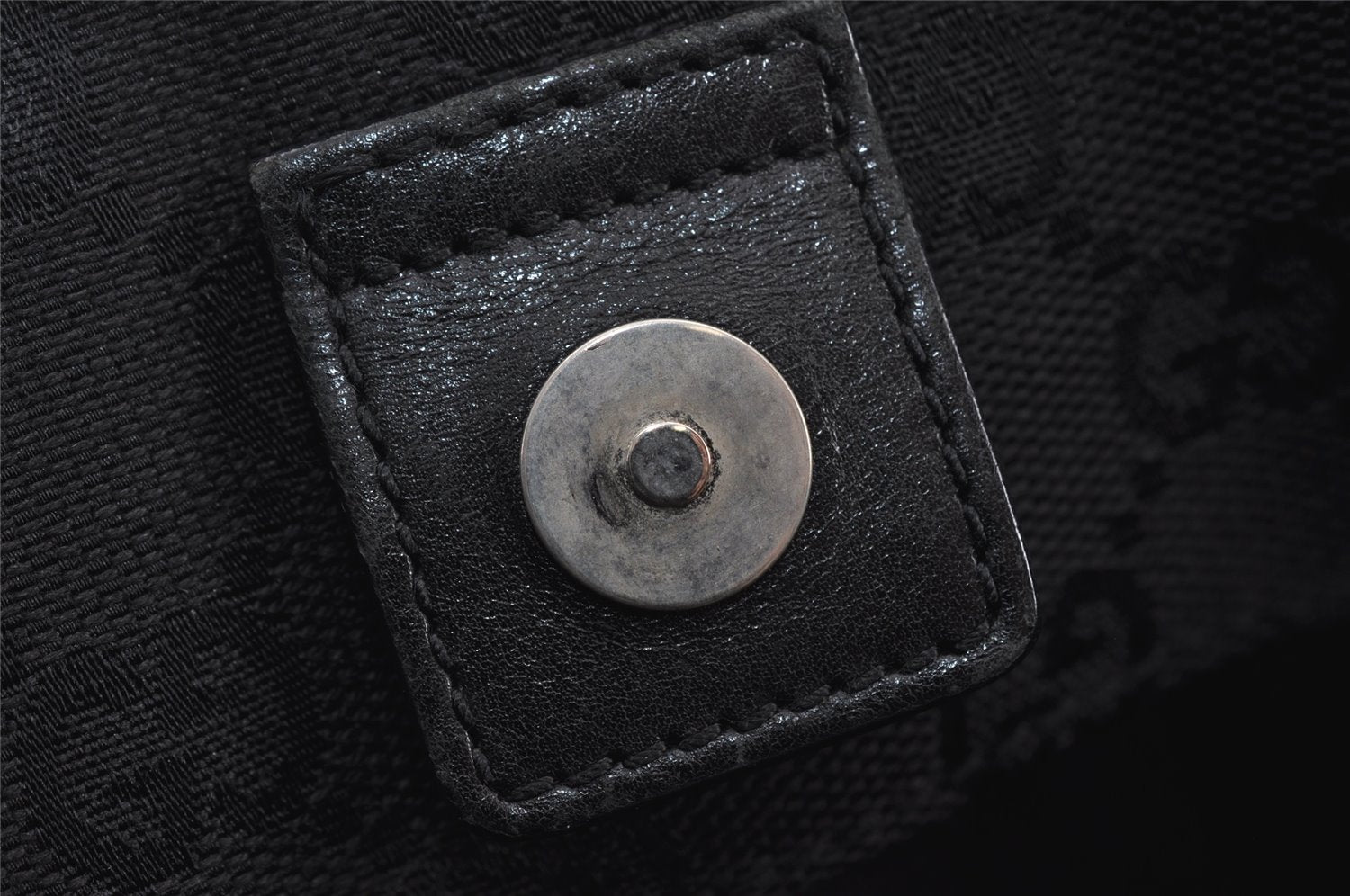 Authentic GUCCI Vintage Hand Tote Bag GG Canvas Leather 94898 Black 8120J