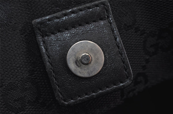 Authentic GUCCI Vintage Hand Tote Bag GG Canvas Leather 94898 Black 8120J