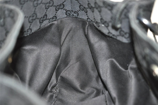 Authentic GUCCI Vintage Hand Tote Bag GG Canvas Leather 94898 Black 8120J