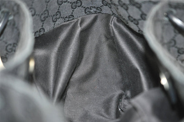 Authentic GUCCI Vintage Hand Tote Bag GG Canvas Leather 94898 Black 8120J