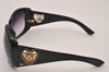 Authentic GUCCI Vintage Heart Crest Sunglasses GG 3067/F/S Plastic Black 8121I