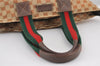 Authentic GUCCI Web Sherry Line Tote Bag GG Nylon Leather 131230 Brown 8121J