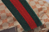 Authentic GUCCI Web Sherry Line Tote Bag GG Nylon Leather 131230 Brown 8121J