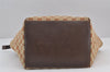 Authentic GUCCI Web Sherry Line Tote Bag GG Nylon Leather 131230 Brown 8121J