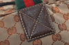 Authentic GUCCI Web Sherry Line Tote Bag GG Nylon Leather 131230 Brown 8121J