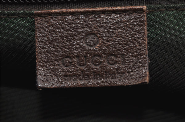 Authentic GUCCI Web Sherry Line Tote Bag GG Nylon Leather 131230 Brown 8121J