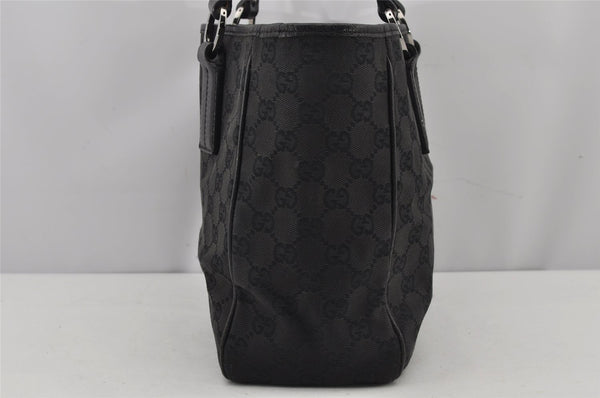 Authentic GUCCI Vintage Shoulder Tote Bag GG Canvas Leather 113019 Black 8123J