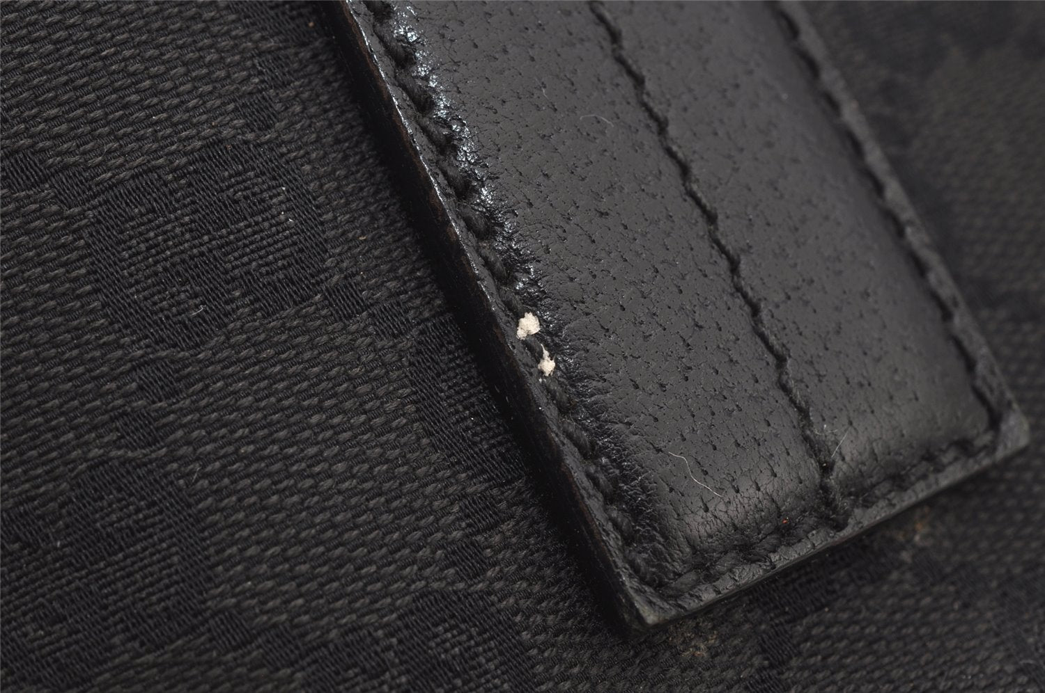 Authentic GUCCI Vintage Shoulder Tote Bag GG Canvas Leather 113019 Black 8123J