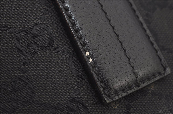 Authentic GUCCI Vintage Shoulder Tote Bag GG Canvas Leather 113019 Black 8123J
