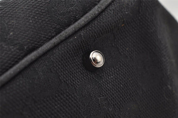 Authentic GUCCI Vintage Shoulder Tote Bag GG Canvas Leather 113019 Black 8123J