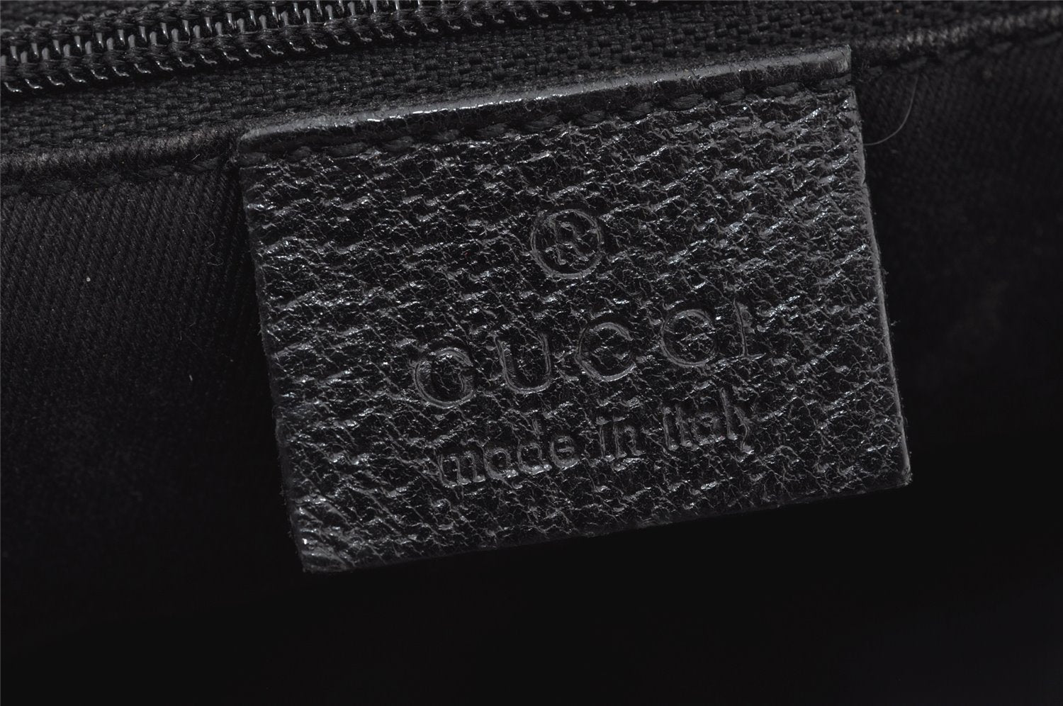 Authentic GUCCI Vintage Shoulder Tote Bag GG Canvas Leather 113019 Black 8123J