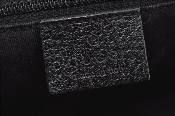 Authentic GUCCI Vintage Shoulder Tote Bag GG Canvas Leather 113019 Black 8123J