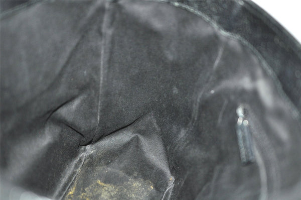 Authentic GUCCI Vintage Shoulder Tote Bag GG Canvas Leather 113019 Black 8123J