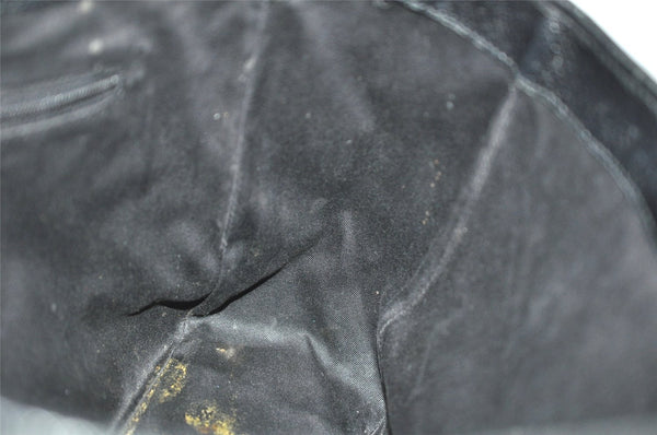 Authentic GUCCI Vintage Shoulder Tote Bag GG Canvas Leather 113019 Black 8123J