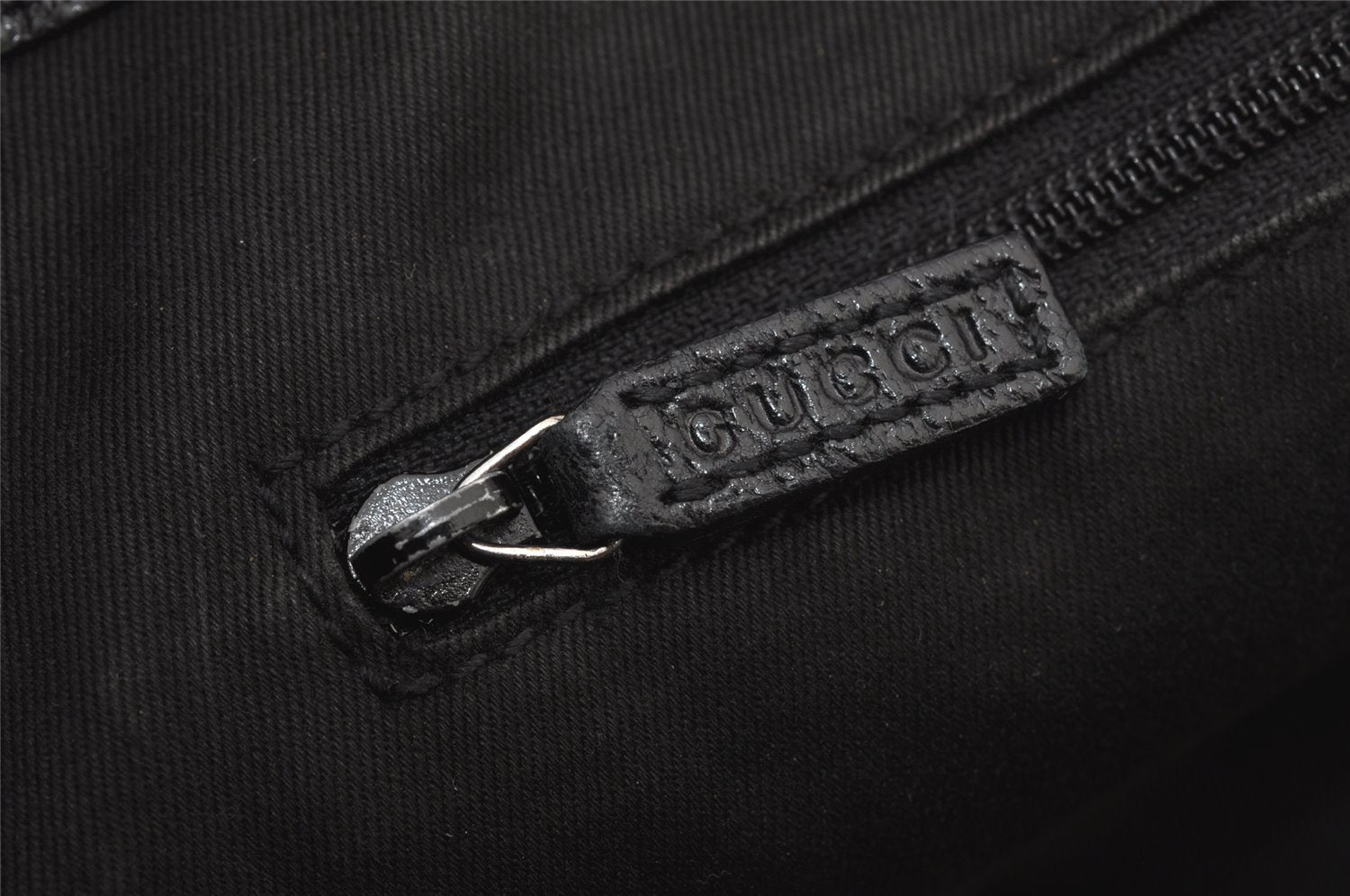 Authentic GUCCI Vintage Shoulder Tote Bag GG Canvas Leather 113019 Black 8123J