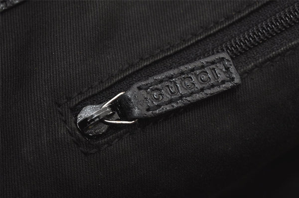 Authentic GUCCI Vintage Shoulder Tote Bag GG Canvas Leather 113019 Black 8123J