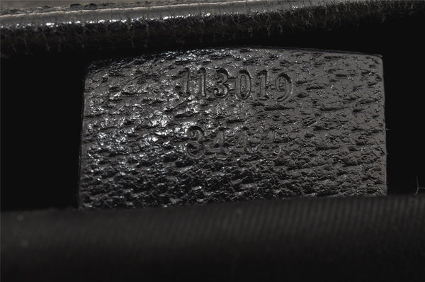 Authentic GUCCI Vintage Shoulder Tote Bag GG Canvas Leather 113019 Black 8123J