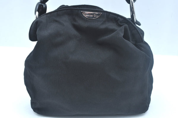 Authentic Christian Dior Maris Pearl Shoulder Hand Bag Purse Nylon Black 8124I