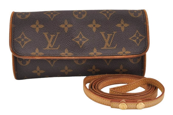 Authentic Louis Vuitton Monogram Pochette Twin PM Shoulder Bag M51854 Junk 8125J