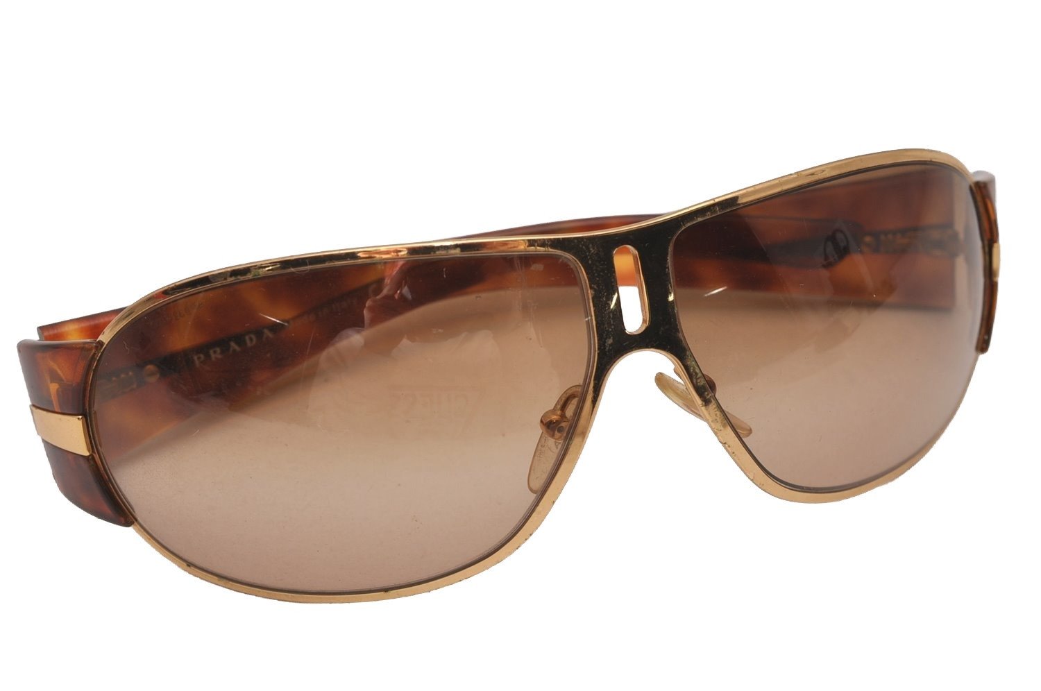 Authentic PRADA Sunglasses Vintage Tortoise Shell Plastic SPR60H Brown 8126I