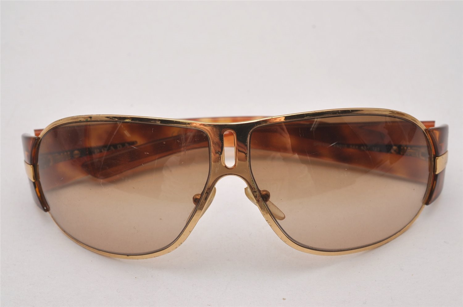 Authentic PRADA Sunglasses Vintage Tortoise Shell Plastic SPR60H Brown 8126I