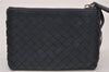 Authentic BOTTEGA VENETA Intrecciato Leather Coin Case Purse Navy Blue 8128I