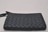 Authentic BOTTEGA VENETA Intrecciato Leather Coin Case Purse Navy Blue 8128I