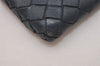 Authentic BOTTEGA VENETA Intrecciato Leather Coin Case Purse Navy Blue 8128I