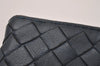 Authentic BOTTEGA VENETA Intrecciato Leather Coin Case Purse Navy Blue 8128I