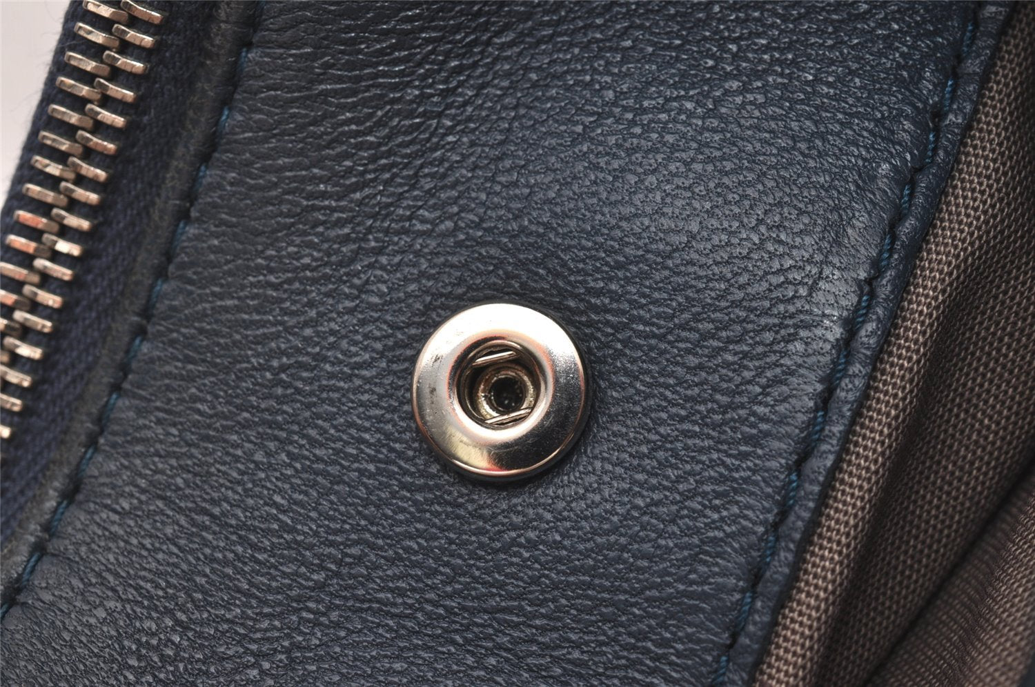 Authentic BOTTEGA VENETA Intrecciato Leather Coin Case Purse Navy Blue 8128I