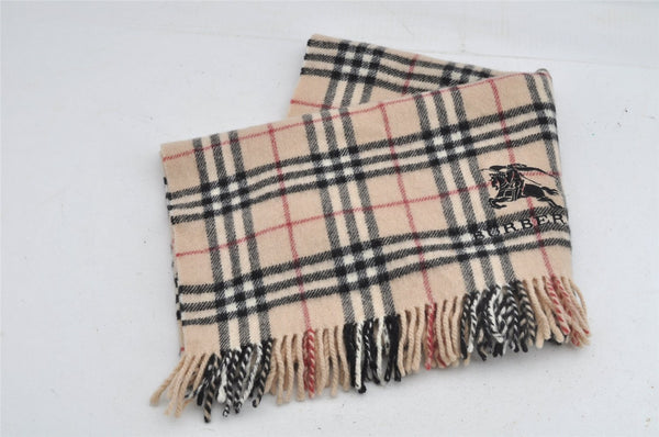 Authentic BURBERRY Vintage Nova Check Wool Blanket Stole Beige 8129I