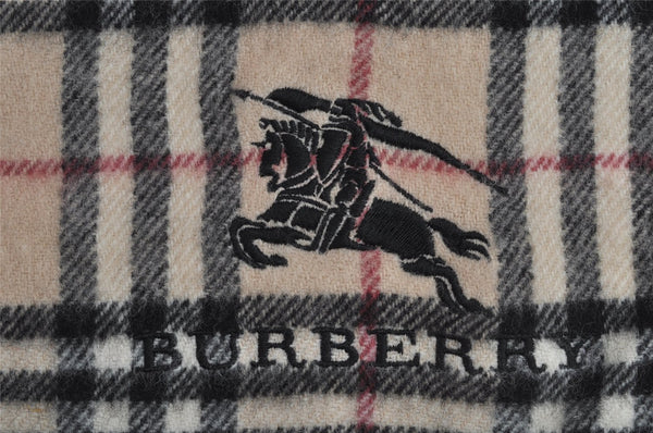 Authentic BURBERRY Vintage Nova Check Wool Blanket Stole Beige 8129I