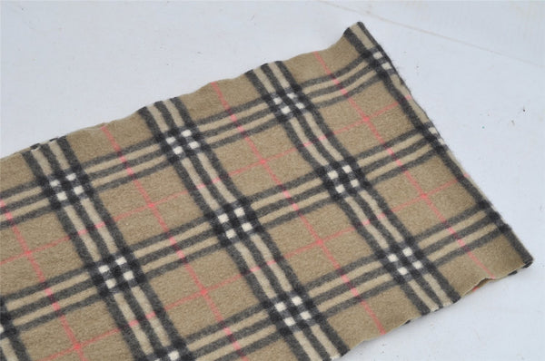 Authentic BURBERRY Nova Check Cashmere Winter Scarf Stole Beige 8130I