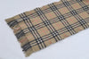 Authentic BURBERRY Nova Check Cashmere Winter Scarf Stole Beige 8130I