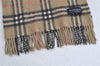 Authentic BURBERRY Nova Check Cashmere Winter Scarf Stole Beige 8130I